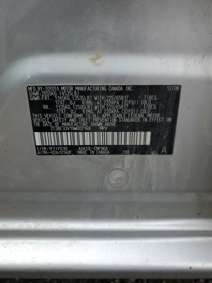 2009 Toyota Rav4 VIN: 2T3BF33V19W002168 Lot: 92700955