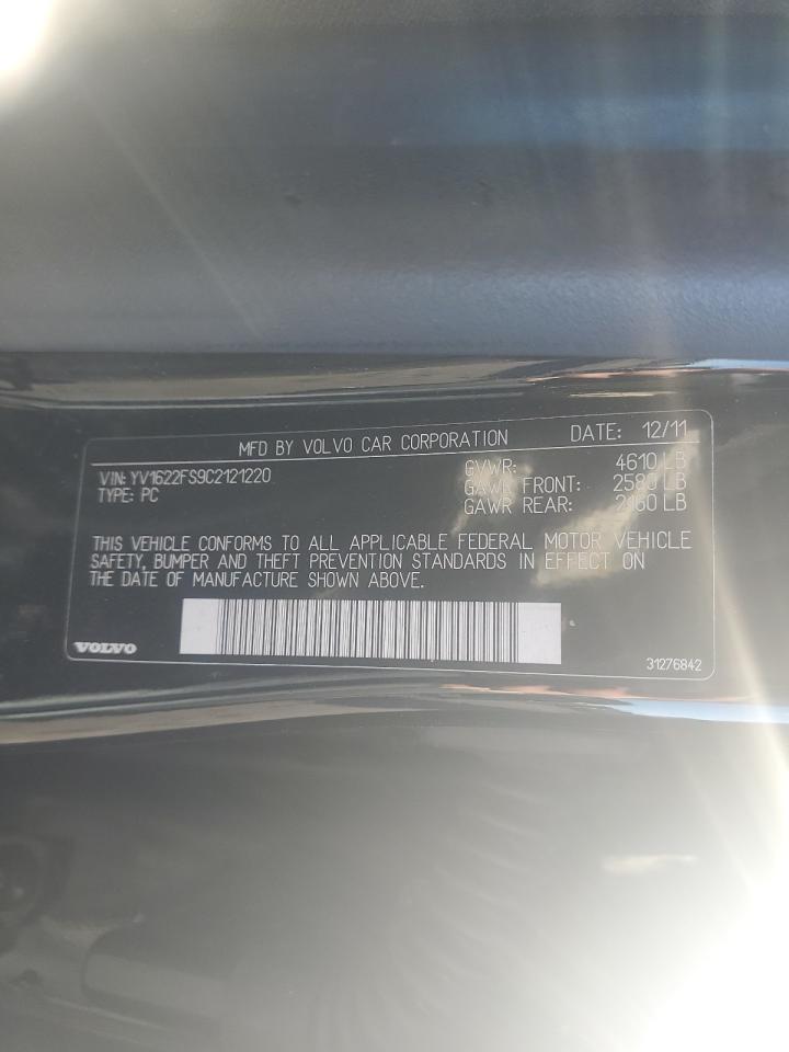 2012 Volvo S60 T5 VIN: YV1622FS9C2121220 Lot: 92278275