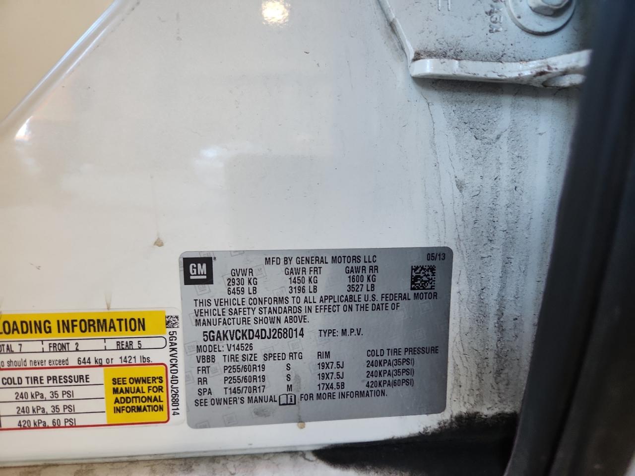 2013 Buick Enclave VIN: 5GAKVCKD4DJ268014 Lot: 91507085