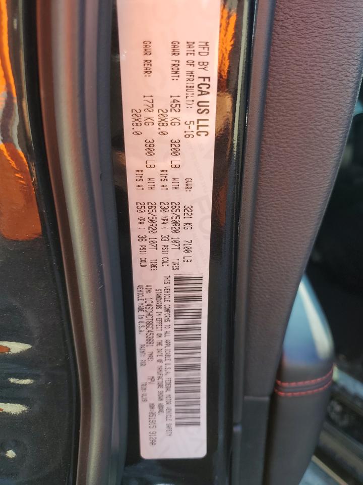 2016 Dodge Durango R/T VIN: 1C4SDHCT8GC453681 Lot: 90838905