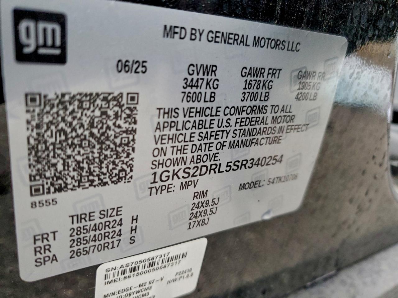 2025 GMC Yukon Denali VIN: 1GKS2DRL5SR340254 Lot: 93510865