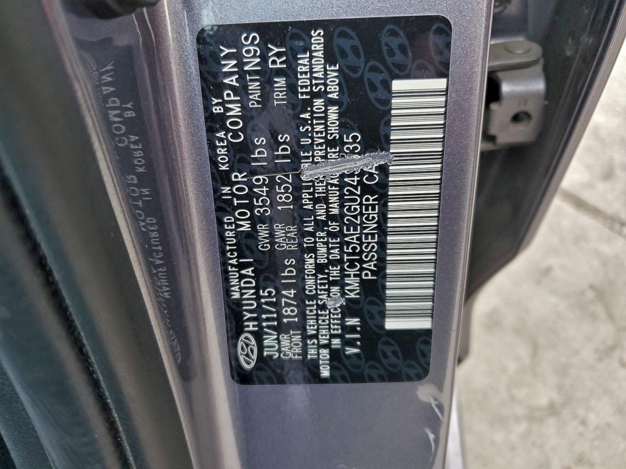 2016 Hyundai Accent Se VIN: KMHCT5AE2GU243335 Lot: 94319325