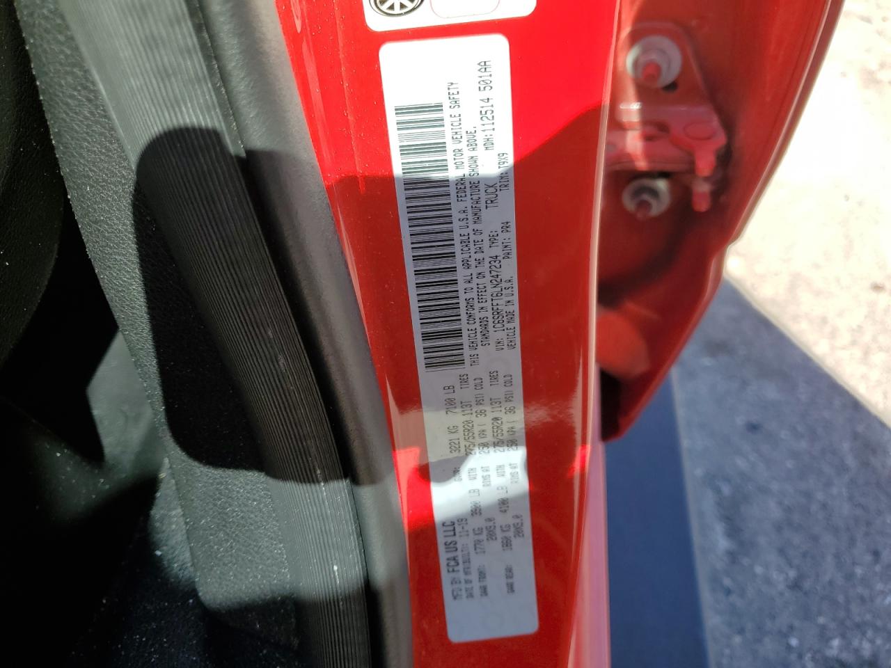 2020 Ram 1500 Big Horn/Lone Star VIN: 1C6SRFFT6LN247234 Lot: 92705085