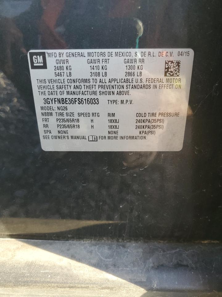 2015 Cadillac Srx Luxury Collection VIN: 3GYFNBE36FS616033 Lot: 92439555