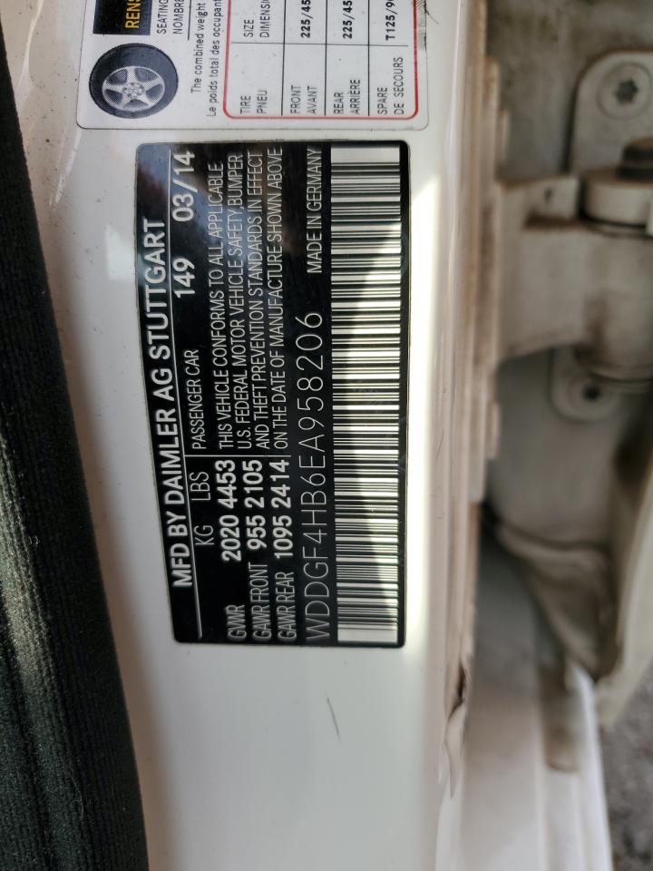 2014 Mercedes-Benz C 250 VIN: WDDGF4HB6EA958206 Lot: 92026145