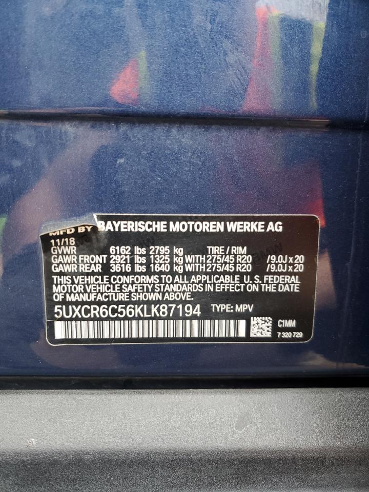 2019 BMW X5 xDrive40I VIN: 5UXCR6C56KLK87194 Lot: 92767515