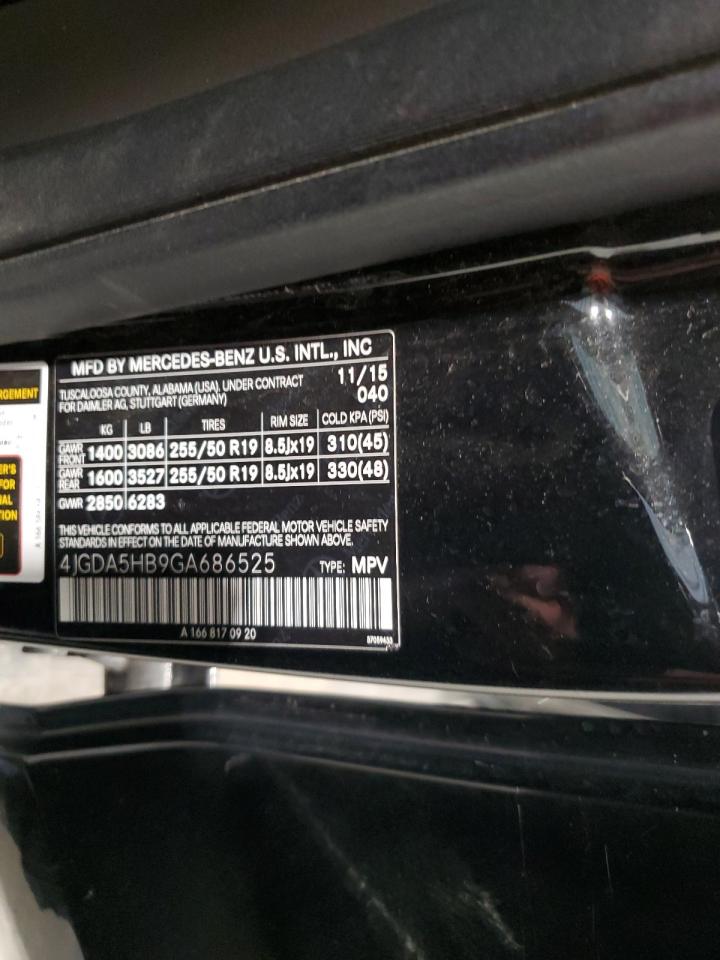 2016 Mercedes-Benz Gle 350 4Matic VIN: 4JGDA5HB9GA686525 Lot: 92425205