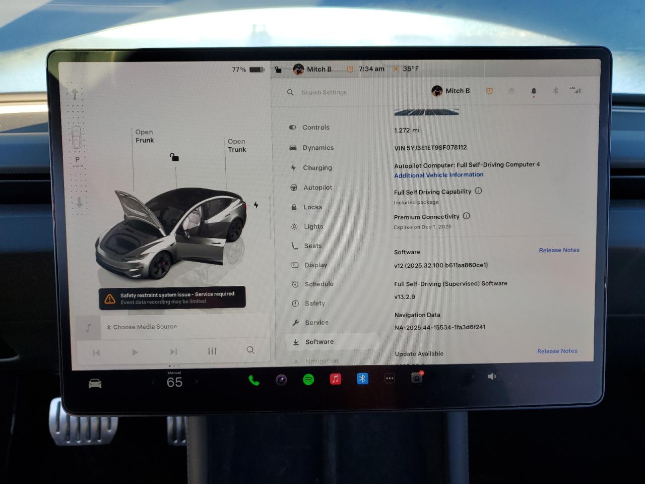 2025 Tesla Model 3 VIN: 5YJ3E1ET9SF078112 Lot: 93422395