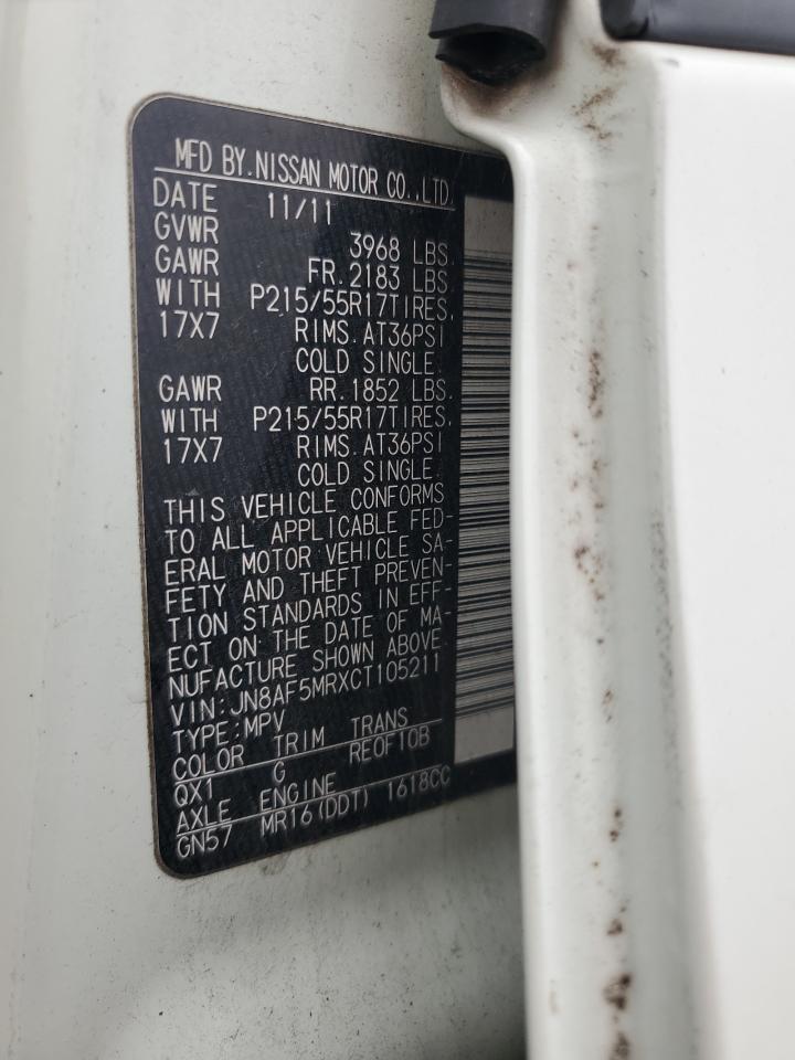 2012 Nissan Juke S VIN: JN8AF5MRXCT105211 Lot: 93679515