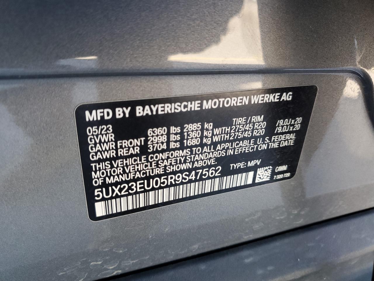 2024 BMW X5 xDrive40I VIN: 5UX23EU05R9S47562 Lot: 92007825