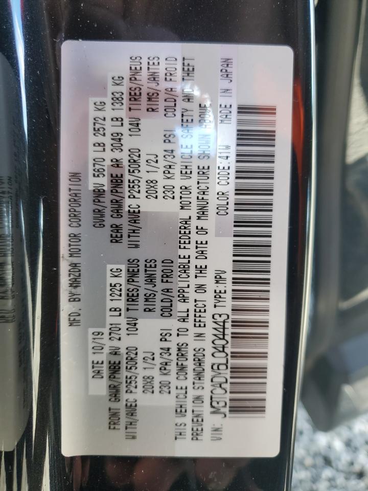 2020 Mazda Cx-9 Grand Touring VIN: JM3TCADY6L0404443 Lot: 91263245