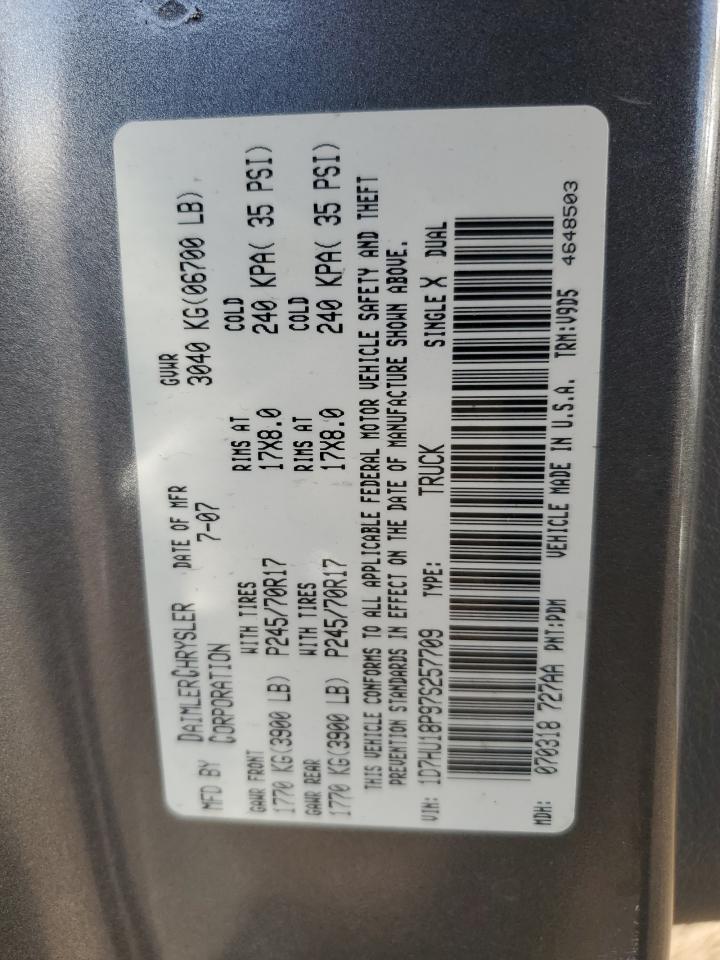 2007 Dodge Ram 1500 St VIN: 1D7HU18P97S257709 Lot: 91778815