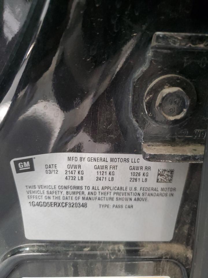 2012 Buick Lacrosse Premium VIN: 1G4GD5ERXCF320348 Lot: 90244785