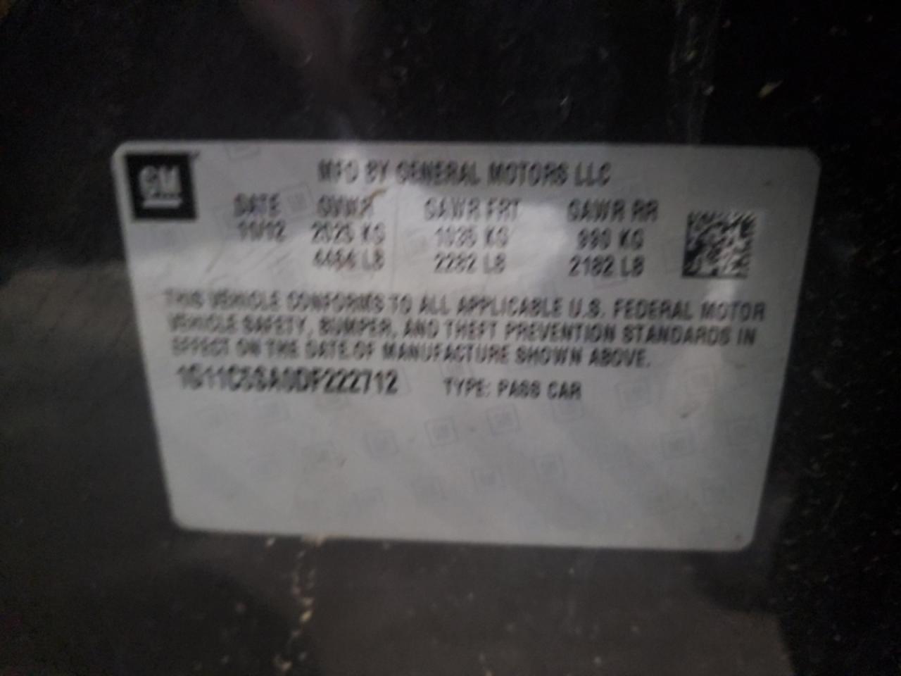 2013 Chevrolet Malibu 1Lt VIN: 1G11C5SA0DF222712 Lot: 91265235