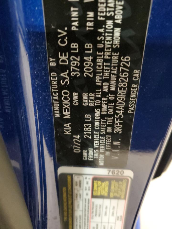 2024 Kia Forte Gt Line VIN: 3KPF54AD9RE826726 Lot: 91609785