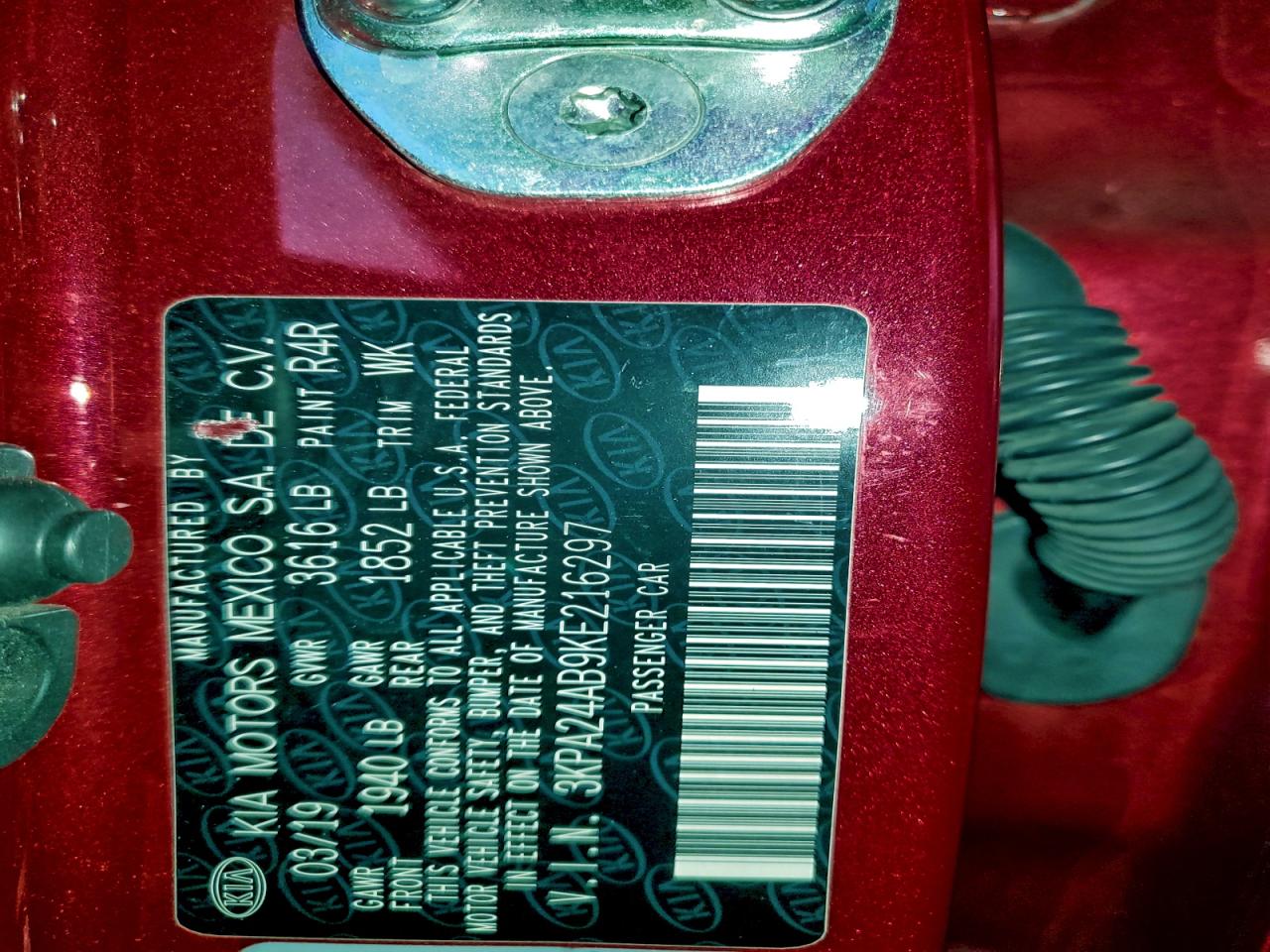 2019 Kia Rio S VIN: 3KPA24AB9KE216297 Lot: 94490005