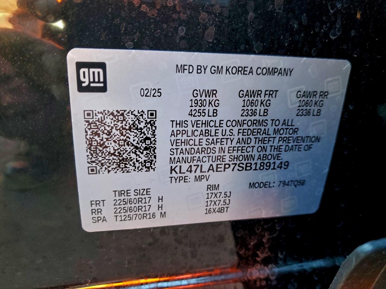 2025 Buick Envista Preferred VIN: KL47LAEP7SB189149 Lot: 94071215