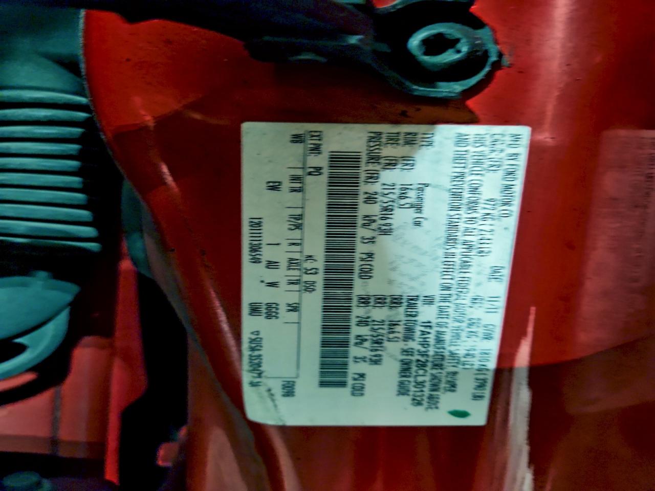 2012 Ford Focus Se VIN: 1FAHP3F28CL301326 Lot: 94275405