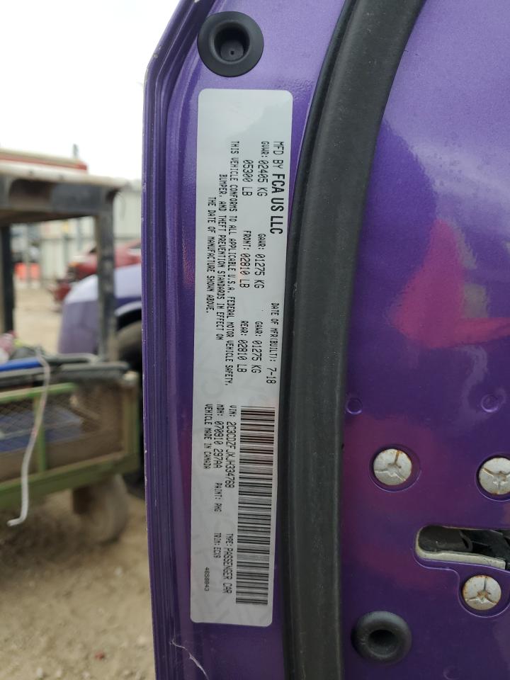 2018 Dodge Challenger R/T 392 VIN: 2C3CDZFJXJH334768 Lot: 91628785