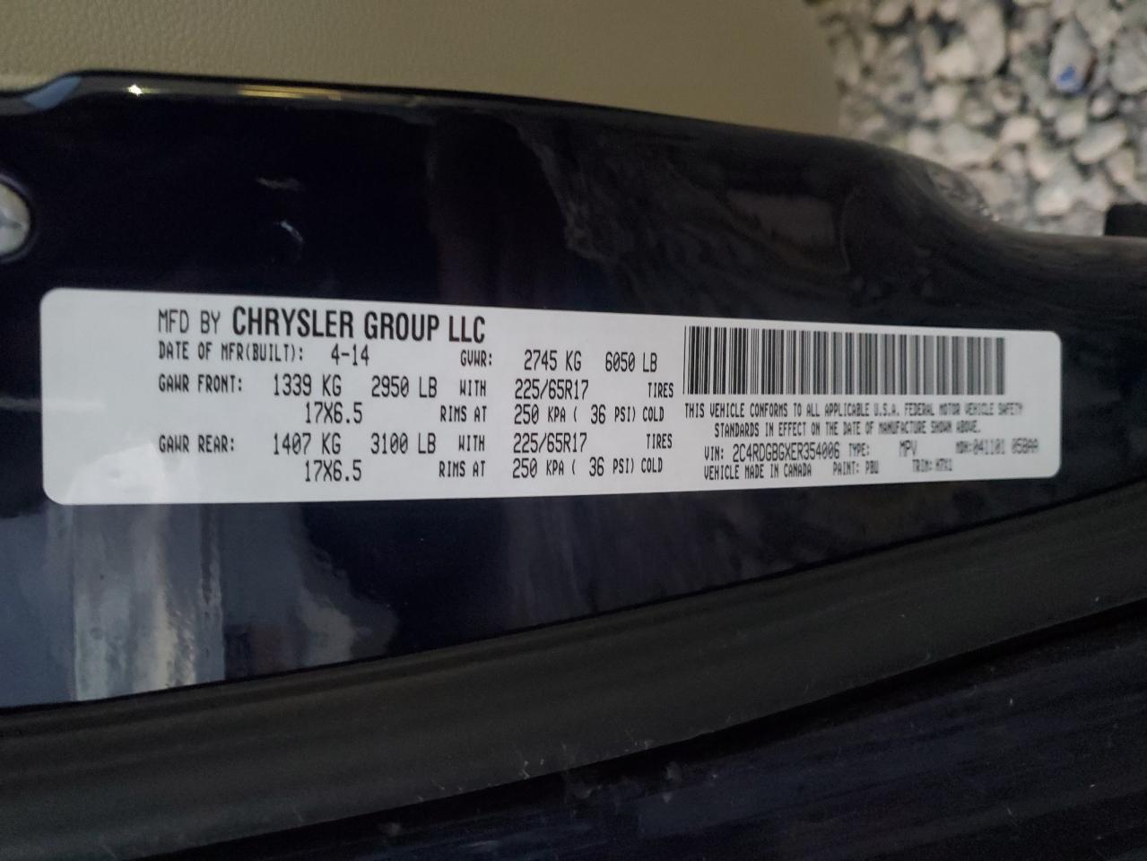 2014 Dodge Grand Caravan Se VIN: 2C4RDGBGXER354006 Lot: 92114445