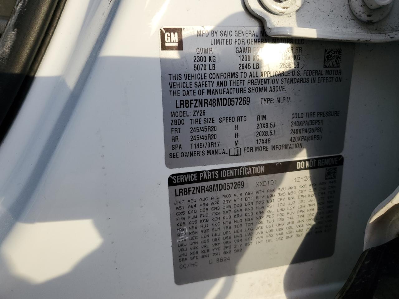 2021 Buick Envision Essence VIN: LRBFZNR48MD057269 Lot: 91303285