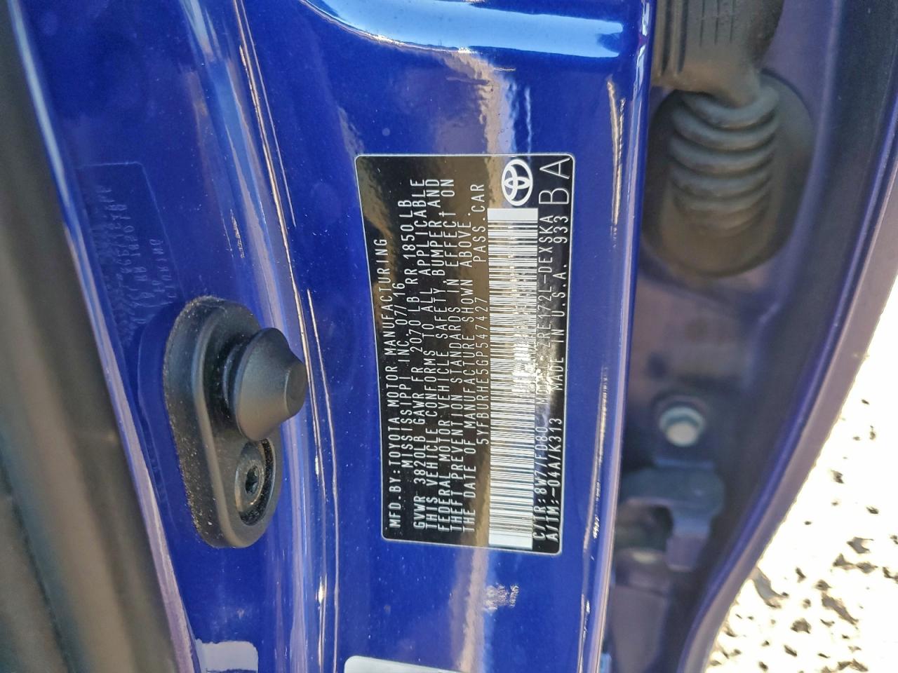 2016 Toyota Corolla L VIN: 5YFBURHE5GP547427 Lot: 94198145