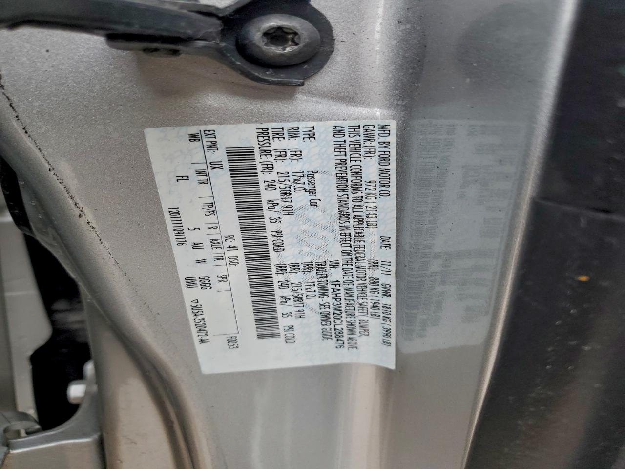 2012 Ford Focus Sel VIN: 1FAHP3M20CL288476 Lot: 94511955