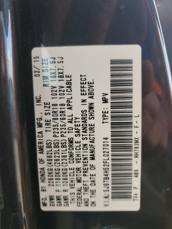 2015 Acura Rdx Technology VIN: 5J8TB4H52FL027014 Lot: 93519515