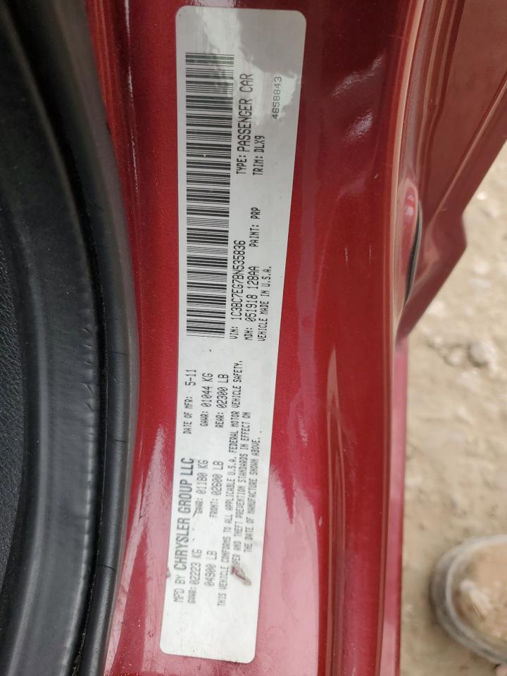 2011 Chrysler 200 Limited VIN: 1C3BC7EG7BN535836 Lot: 93492335