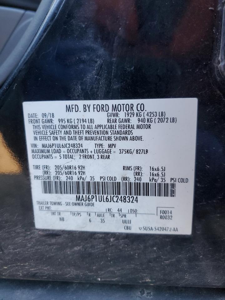 2018 Ford Ecosport Se VIN: MAJ6P1UL6JC248324 Lot: 93182765