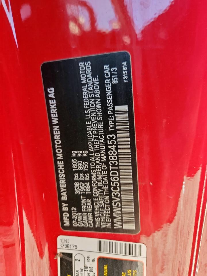 2013 Mini Cooper S VIN: WMWSV3C56DT388453 Lot: 90371505