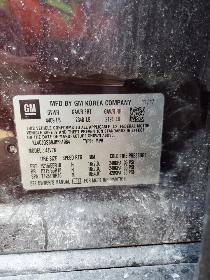 2018 Buick Encore Essence VIN: KL4CJGSB9JB581984 Lot: 93047305