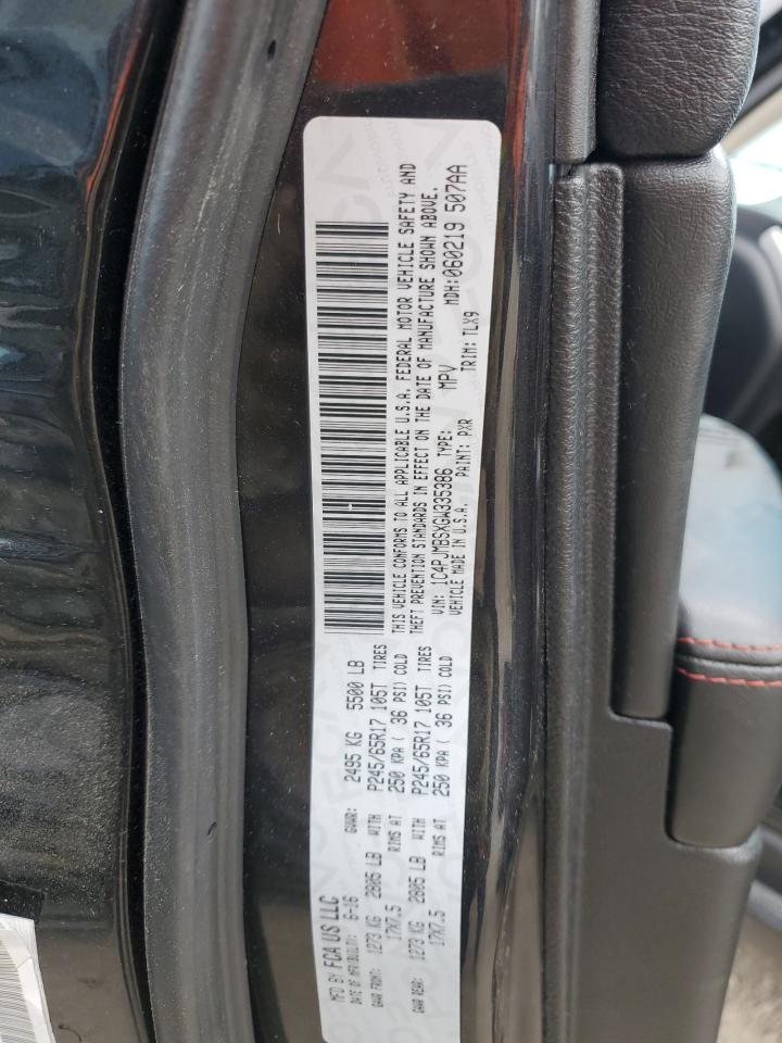 2016 Jeep Cherokee Trailhawk VIN: 1C4PJMBSXGW335386 Lot: 92045575