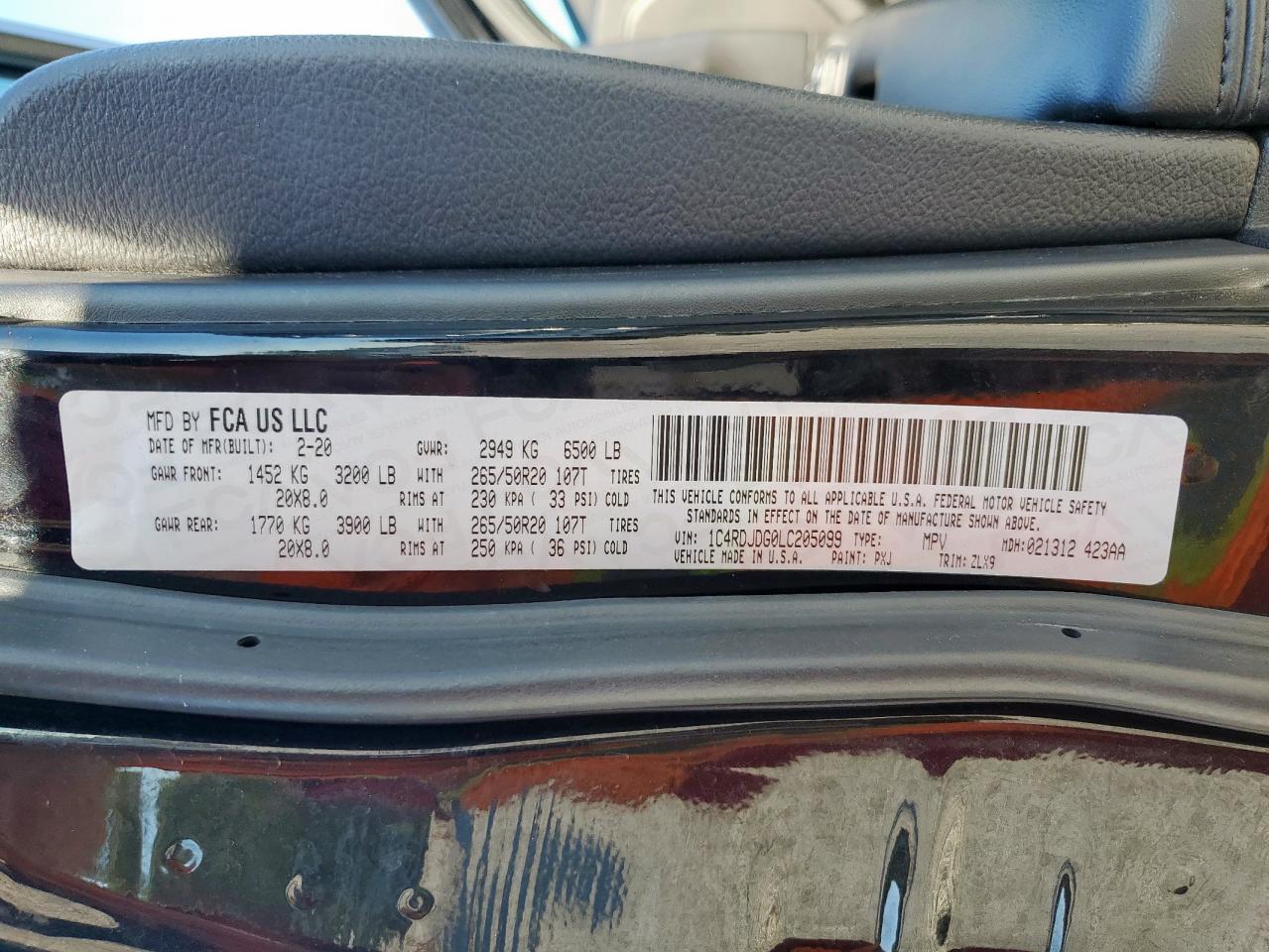 2020 Dodge Durango Gt VIN: 1C4RDJDG0LC205099 Lot: 90724445