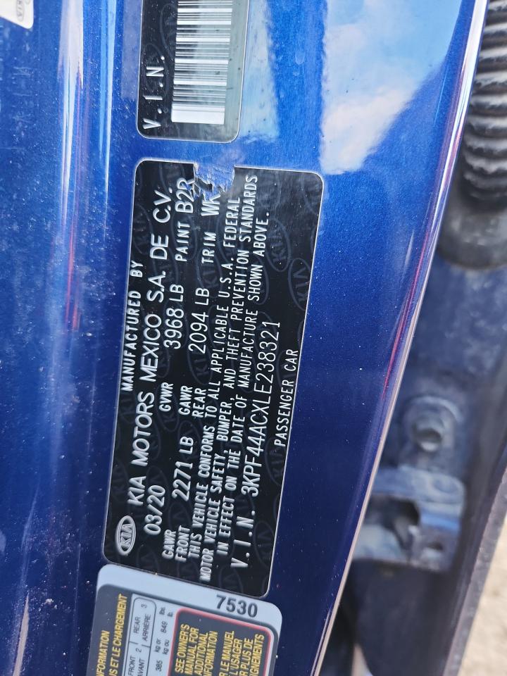 2020 Kia Forte Gt VIN: 3KPF44ACXLE238321 Lot: 93061045