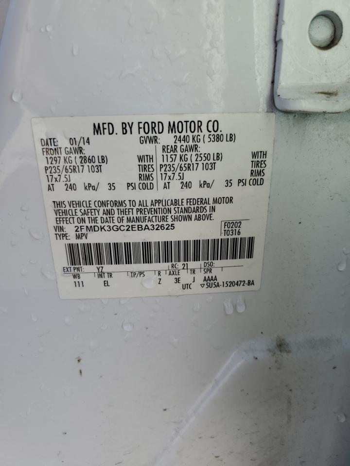 2014 Ford Edge Se VIN: 2FMDK3GC2EBA32625 Lot: 92874195