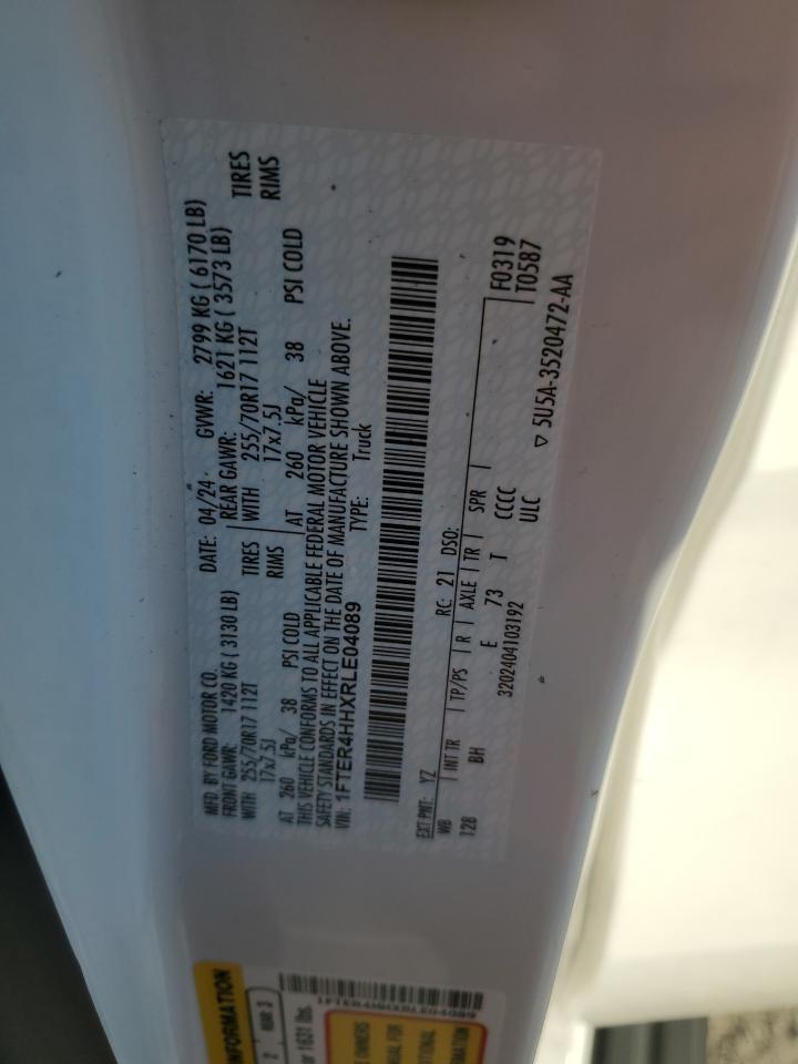 2024 Ford Ranger Xlt VIN: 1FTER4HHXRLE04089 Lot: 91115995