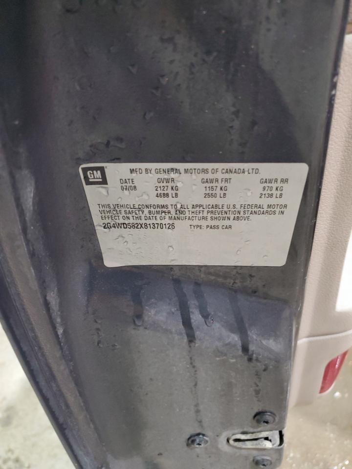 2008 Buick Lacrosse Cxl VIN: 2G4WD582X81370126 Lot: 93011295