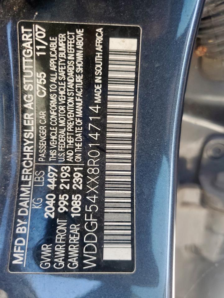 2008 Mercedes-Benz C 300 VIN: WDDGF54XX8R014714 Lot: 90745525