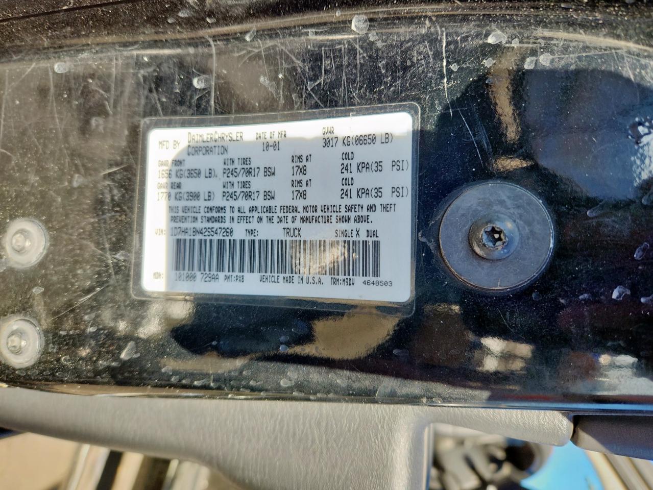 2002 Dodge Ram 1500 VIN: 1D7HA18N42S547260 Lot: 93007115