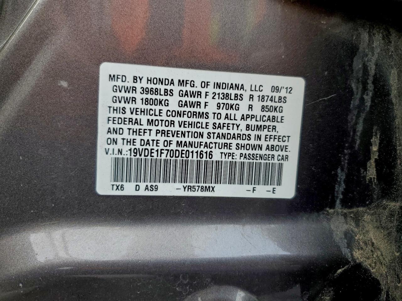 2013 Acura Ilx 20 Tech VIN: 19VDE1F70DE011616 Lot: 94346625