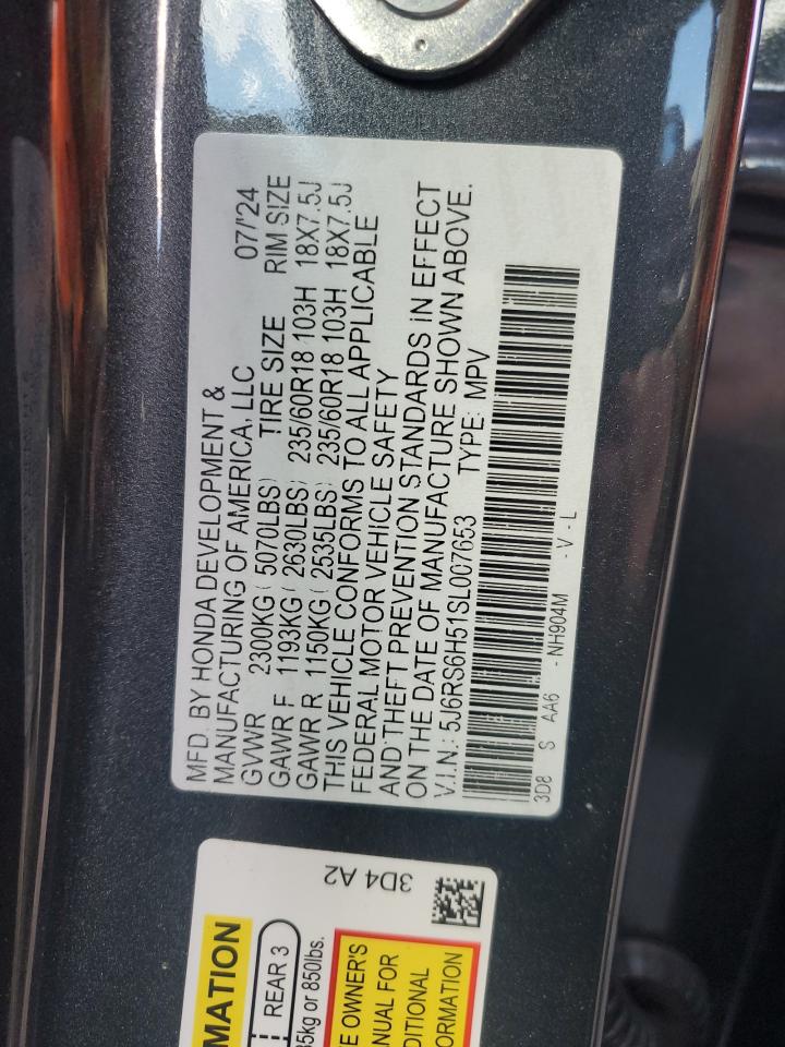 2025 Honda Cr-V Sport VIN: 5J6RS6H51SL007653 Lot: 91895315