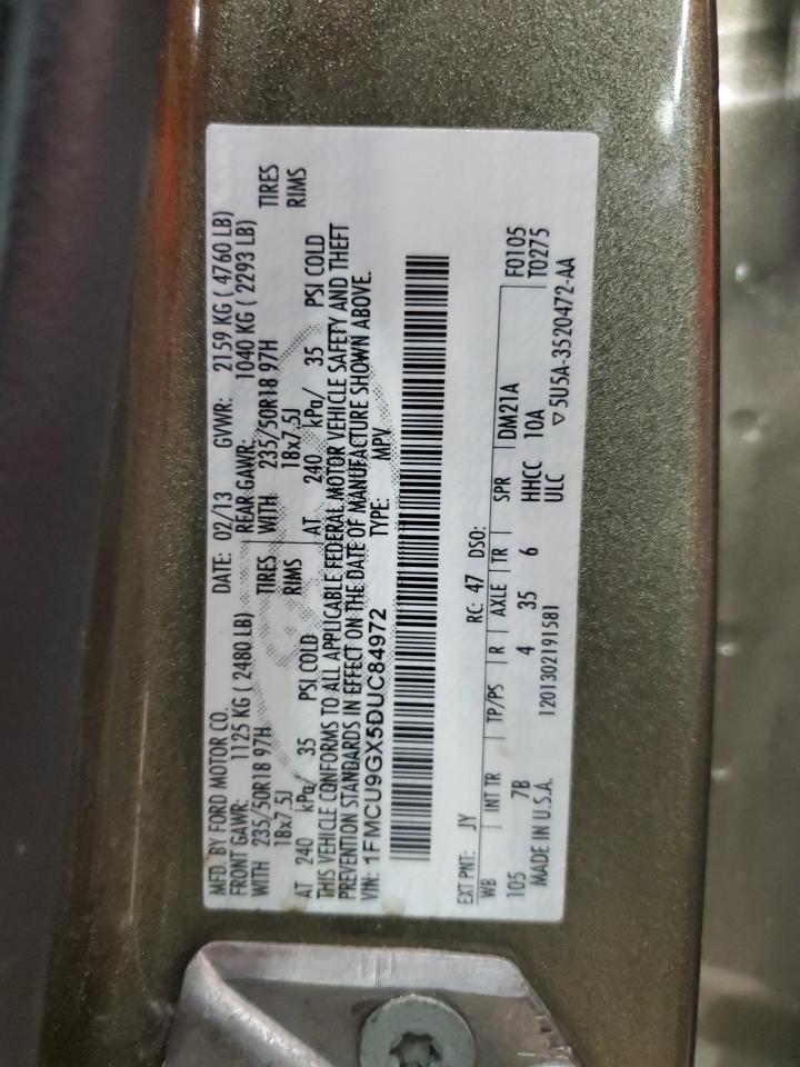 2013 Ford Escape Se VIN: 1FMCU9GX5DUC84972 Lot: 84043425