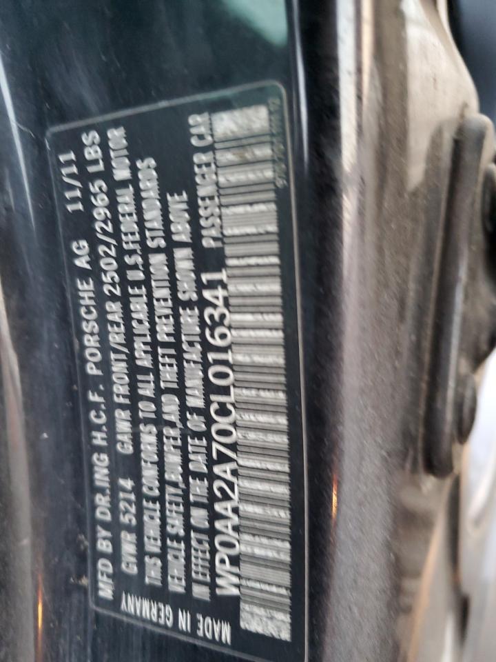 2012 Porsche Panamera 2 VIN: WP0AA2A70CL016341 Lot: 92885125