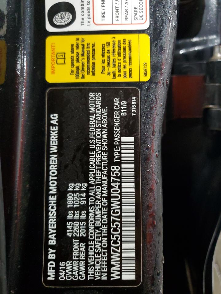 2016 Mini Cooper S Countryman VIN: WMWZC5C57GWU04758 Lot: 92271085