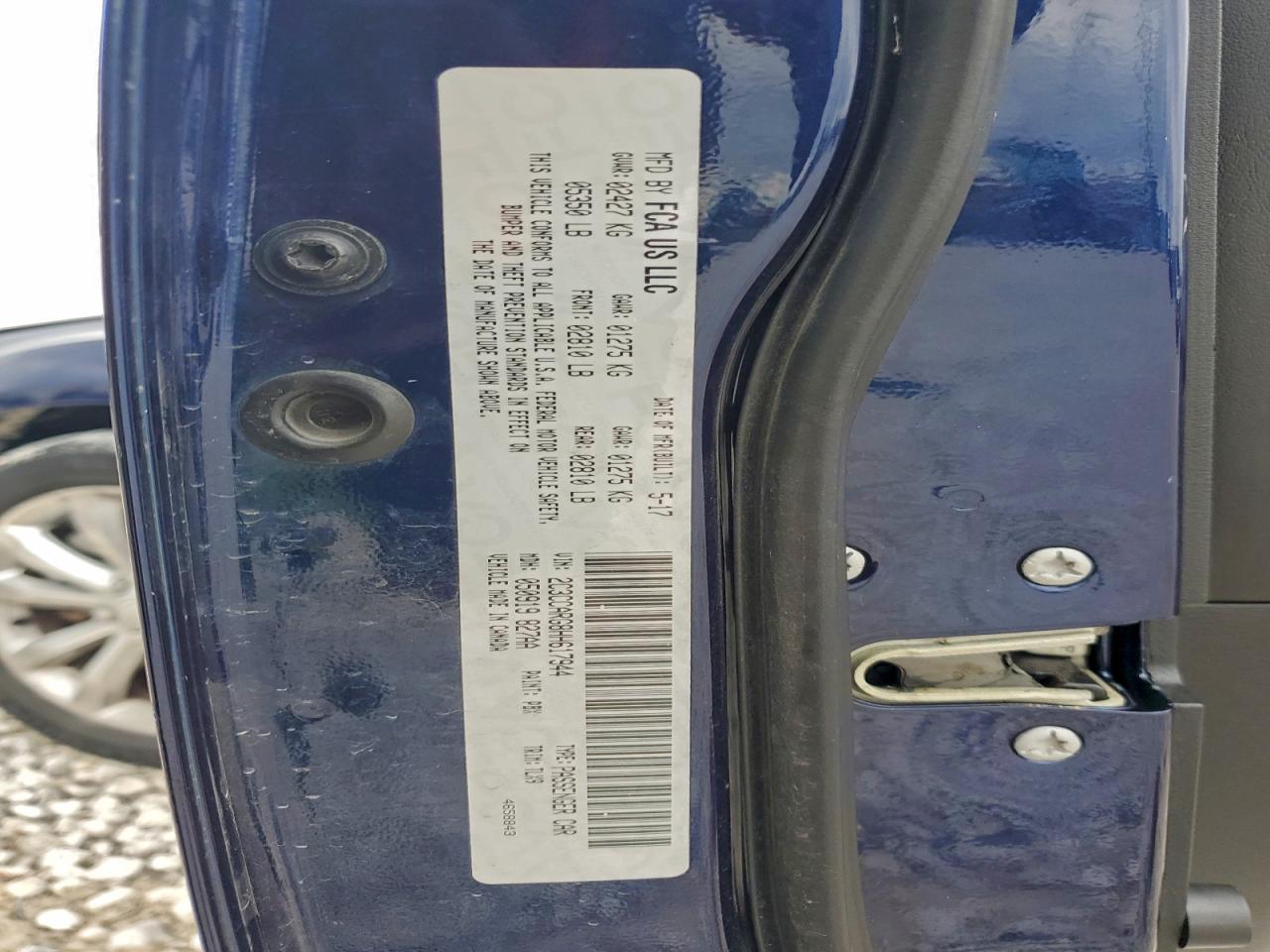 2017 Chrysler 300 Limited VIN: 2C3CCARG8HH617944 Lot: 93768555