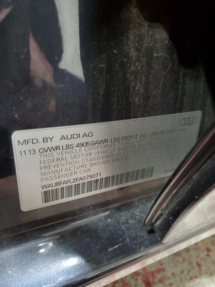 2014 Audi A4 Premium VIN: WAUBFAFL2EA079071 Lot: 93053765