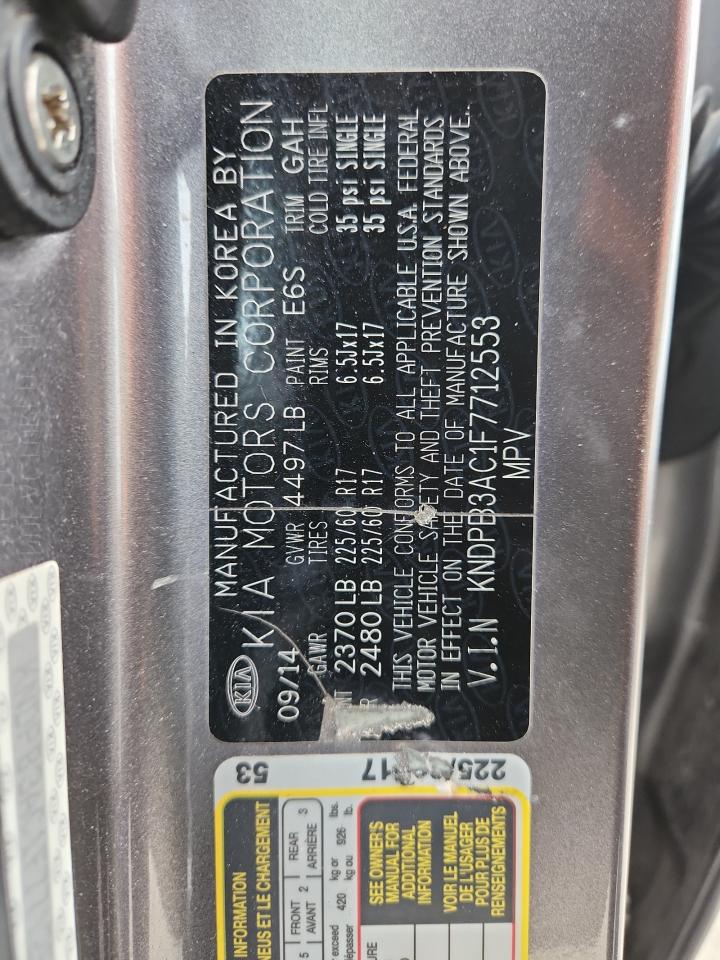 2015 Kia Sportage Lx VIN: KNDPB3AC1F7712553 Lot: 92383765