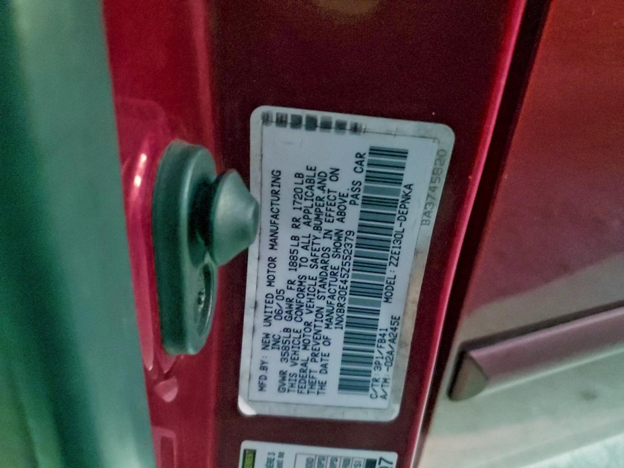 2005 Toyota Corolla Ce VIN: 1NXBR30E45Z552379 Lot: 94216065