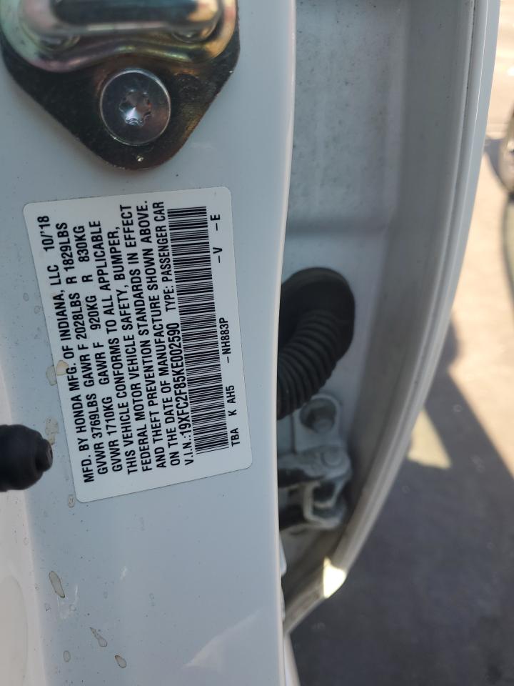 2019 Honda Civic Sport VIN: 19XFC2F85KE002590 Lot: 93486935